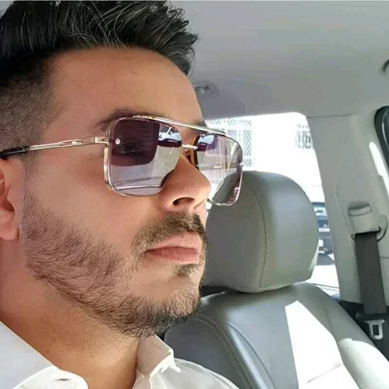 Street Fashion Glasses - نظارات شمسية مربعة كبيرة الحجم للنساء،
