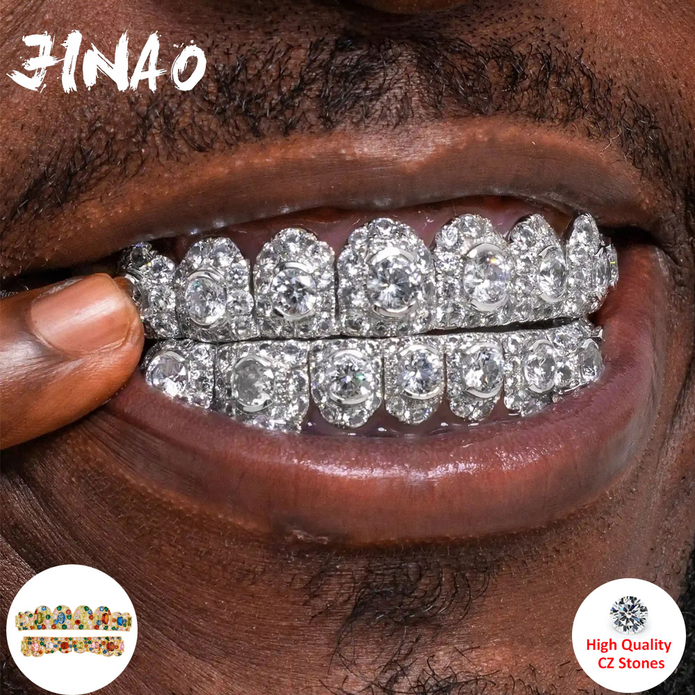 Street Fashion Jewelry - جيناو هيب هوب طقم جريلز مرصع