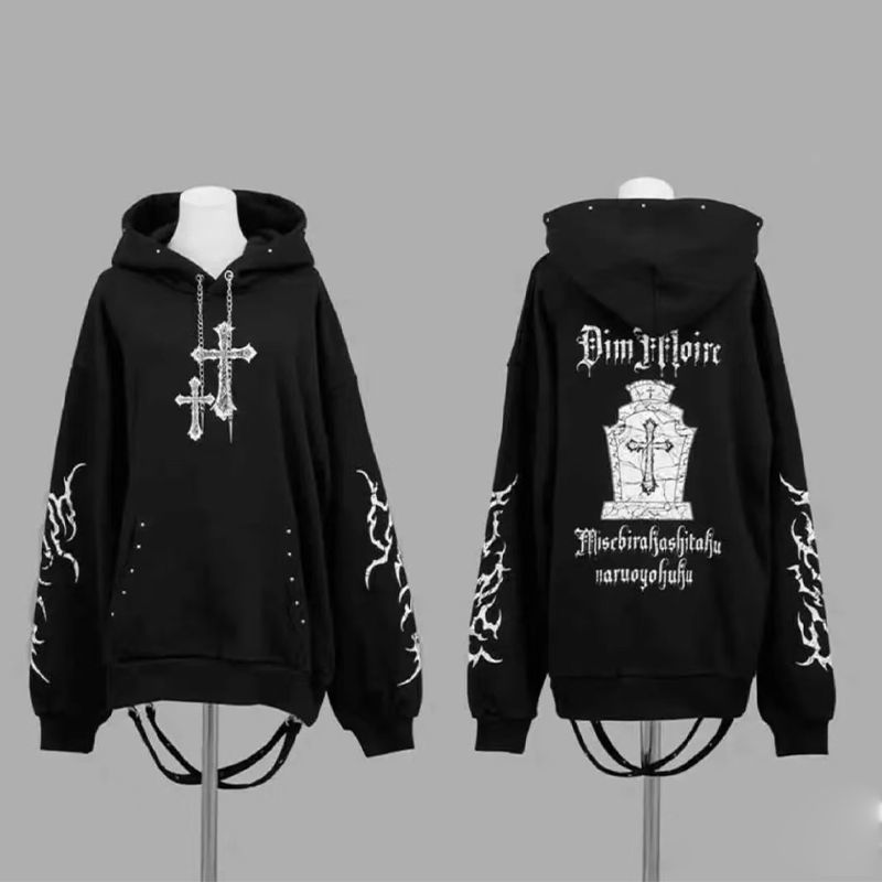 جديد ثقافة فرعية القوطية أنيق  - مراجعة Graphic Hoodie Streetwear وسعره