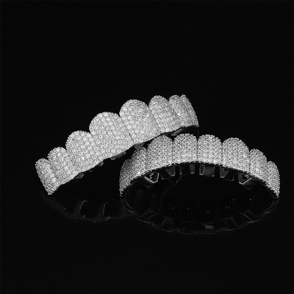 شبك أسنان مطلي بالفضة مرصع بال - مراجعة Street Fashion Jewelry وسعره