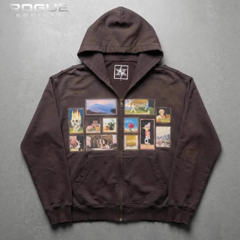 هودي رجالي قصير بطبعة فنية كور - مراجعة Graphic Hoodie Streetwear وسعره