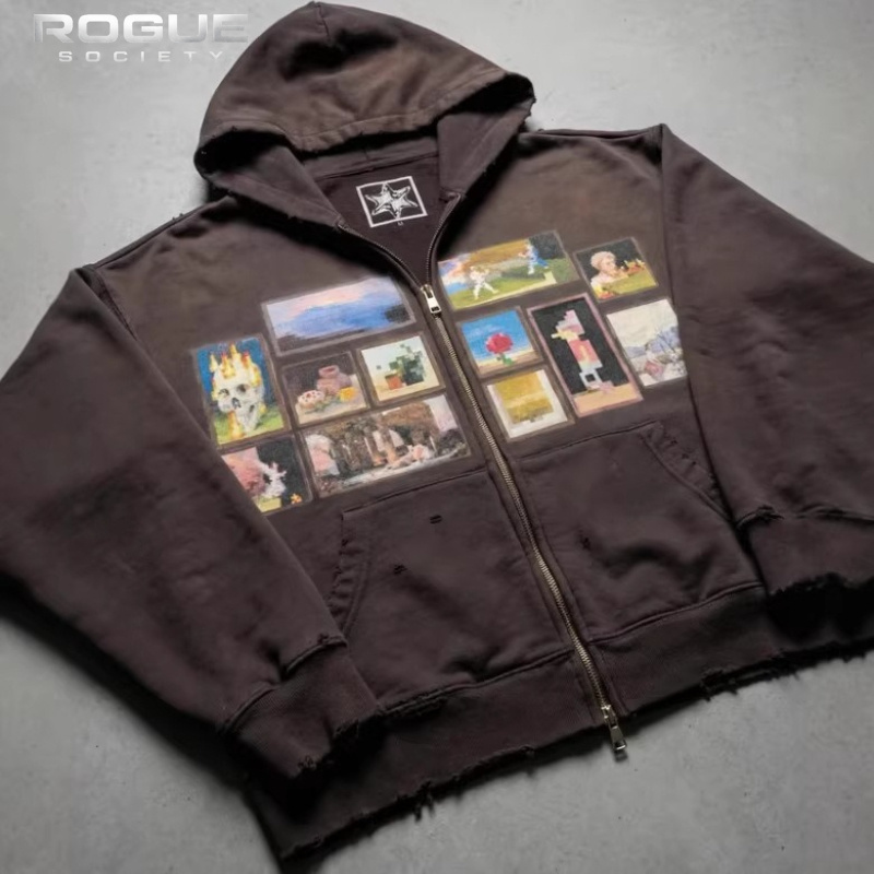 هودي رجالي قصير بطبعة فنية كور - مراجعة Graphic Hoodie Streetwear وسعره