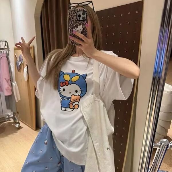تي شيرت مطبوع عليه هالو كيتي ب - مراجعة Street Fashion Designer وسعره