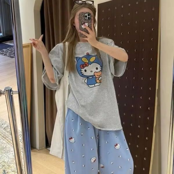 تي شيرت مطبوع عليه هالو كيتي ب - مراجعة Street Fashion Designer وسعره