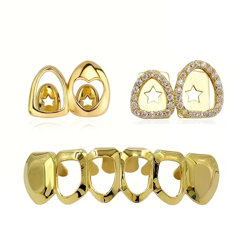 3 قطع إكسسوارات أسنان لامعة مج - مراجعة Street Fashion Jewelry وسعره