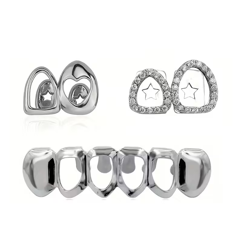 3 قطع إكسسوارات أسنان لامعة مج - مراجعة Street Fashion Jewelry وسعره